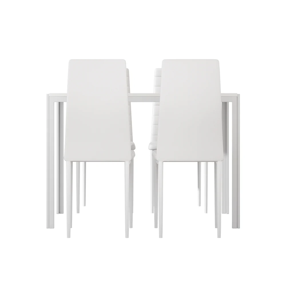 5-Piece Dante White Dining Table & Chair Set - Nurns