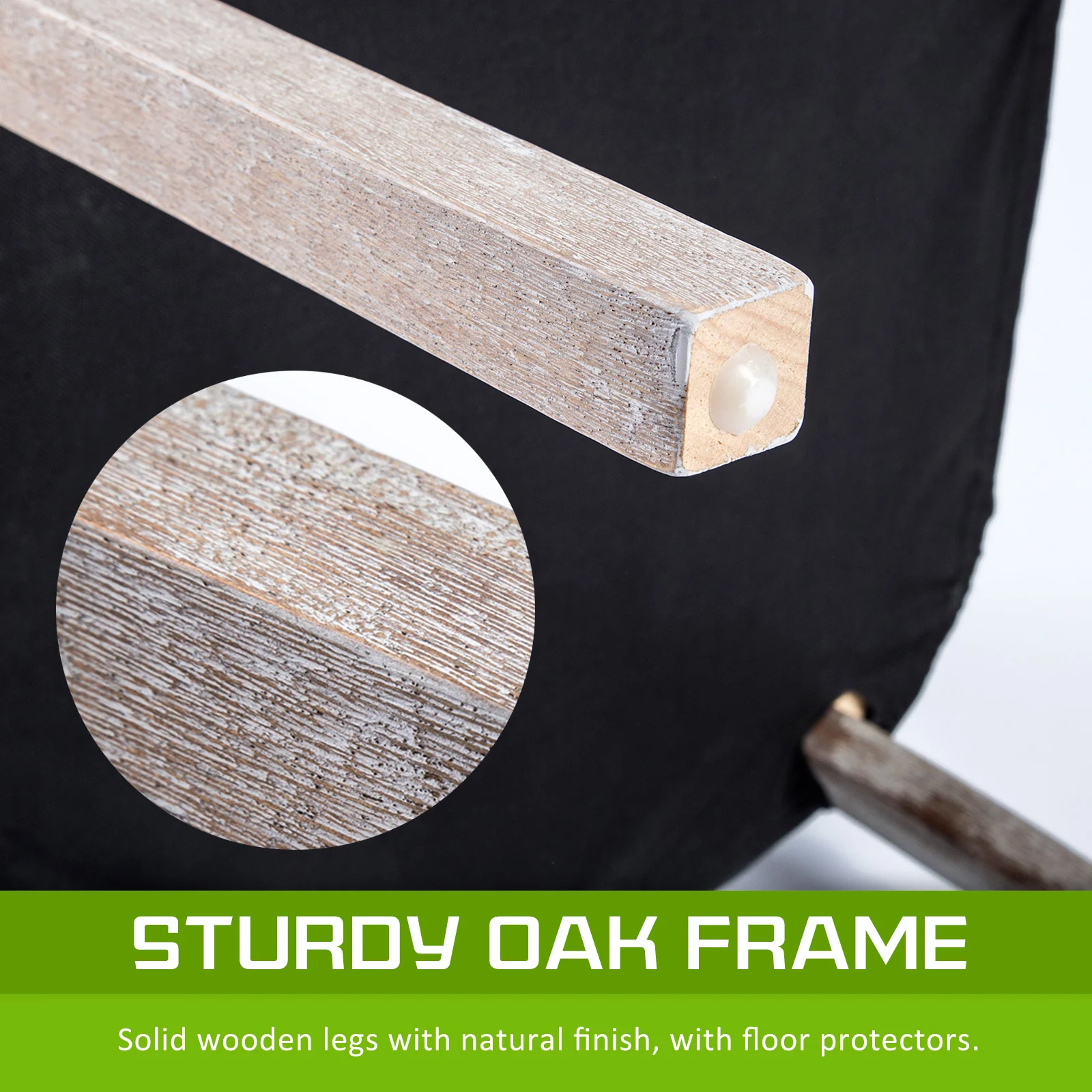 Sybil Set of 2 French Provincial Dining Chair Oak Leg - Black - Nurns