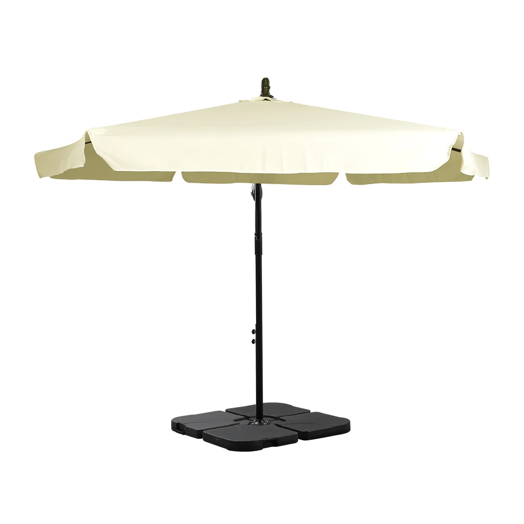 Mountview 3M Outdoor Umbrella Beach Beige With Base - Nurns