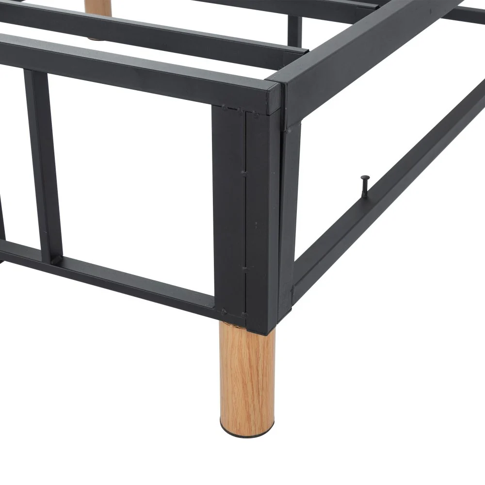 Vera Ensemble Bed Base Mattress Foundation with Metal Stats - Light Grey Single - Nurns