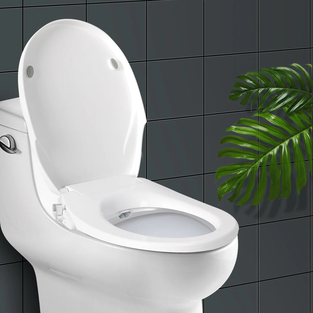 Non-Electric Bidet Toilet Seat Dual Nozzles Cover Bathroom Spray Water Wash - Nurns