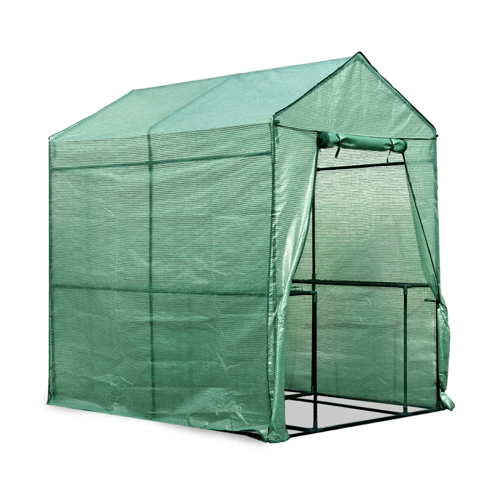 Greenfingers Greenhouse 1.2x1.9x1.9M Walk in Green House Tunnel Plant Garden Shed 4 Shelves - Nurns