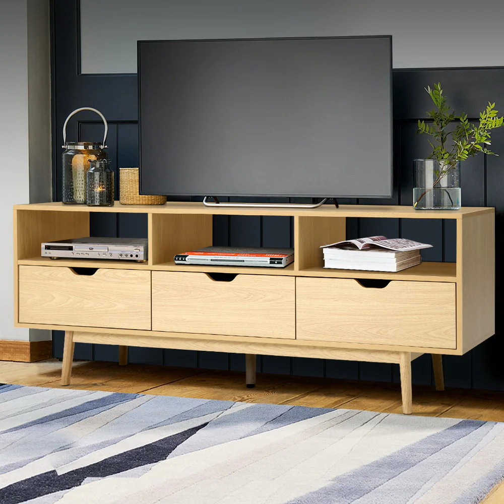 Ursa 160cm Wooden Scandinavian Entertainment Unit - Natural - Nurns