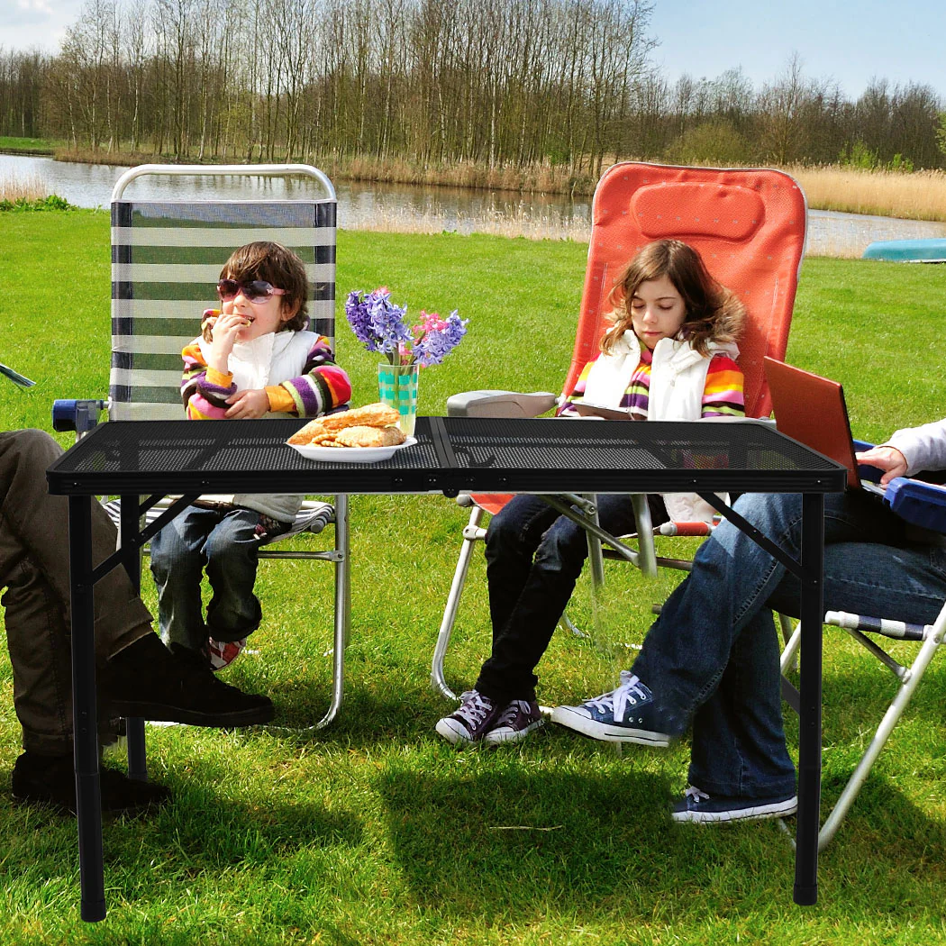 Grill Table BBQ Camping Tables Outdoor Foldable Aluminium Portable Picnic Large - Nurns