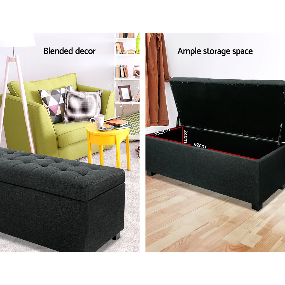 Premium Storage Ottoman - Charcoal - Nurns