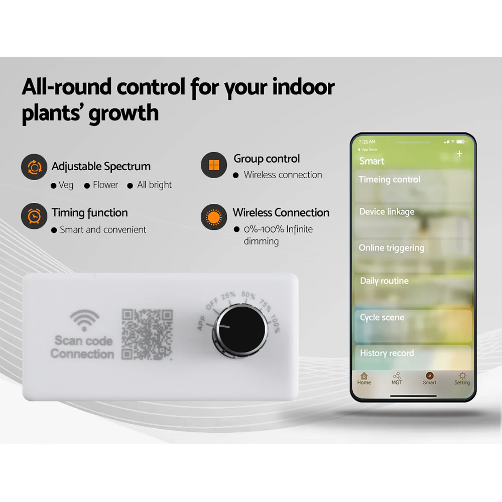 Grow Tent Light Kit 240x120x200CM 4500W LED Full Spectrum - Nurns