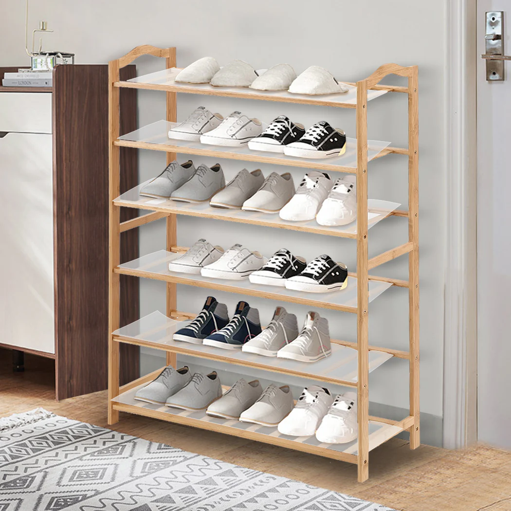 Levede Bamboo Shoe Rack Storage Wooden 80cm - Nurns