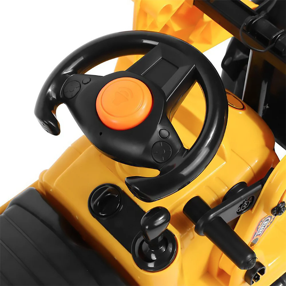 Ride-on Digger with Interactive Gear Stick & Scoop - Yellow - Nurns