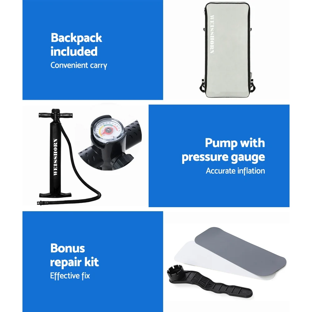 Stand Up Paddle Board 11ft Inflatable SUP Surfboard Paddleboard Kayak Surf - Red - Nurns