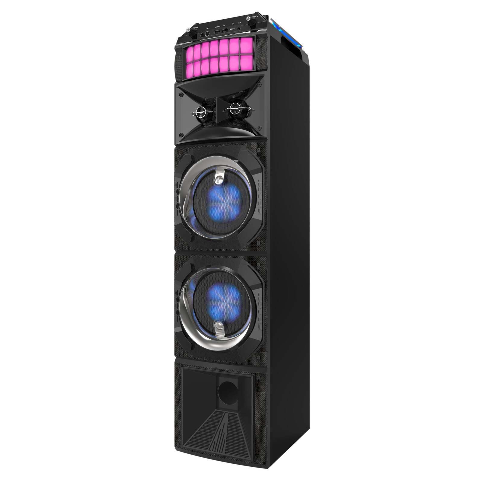 LED Stage Lights Portable Wireless Streaming Speaker with 80W RMS - Nurns