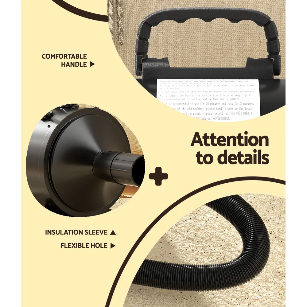 Pet Hair Dryer Dog Cat Grooming Speed Blower Hairdryer Heater Low Noise - Nurns