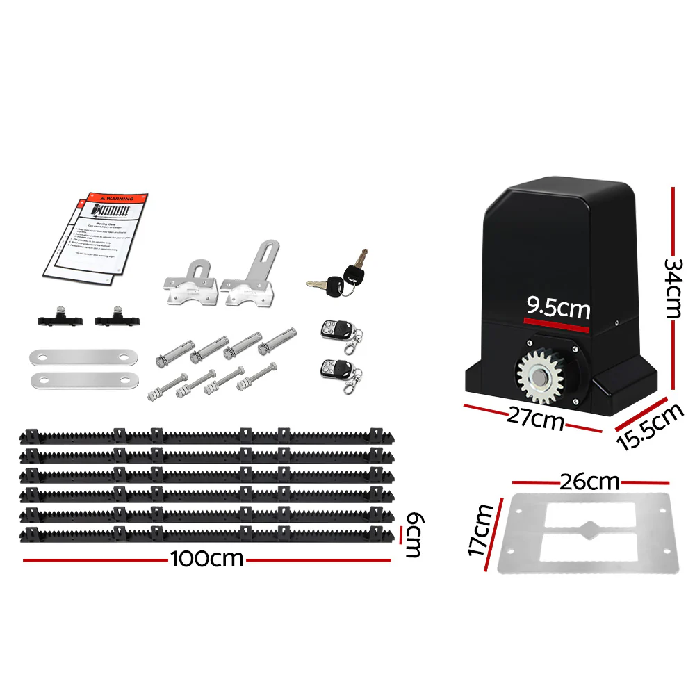 Auto Electric Sliding Gate Opener 1000kg 6m Rails - Nurns