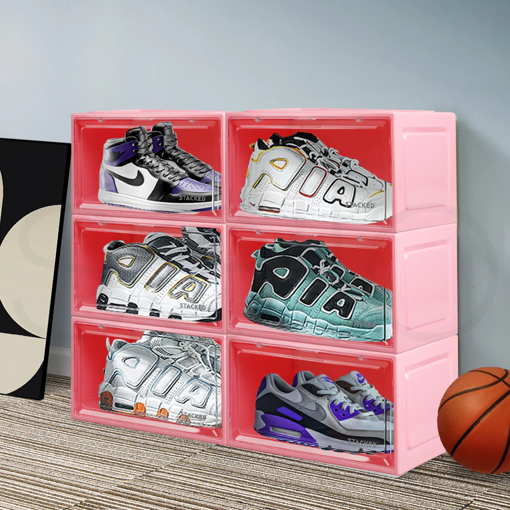 Stacked Sneaker Display Case 6x Shoe Pink - Nurns