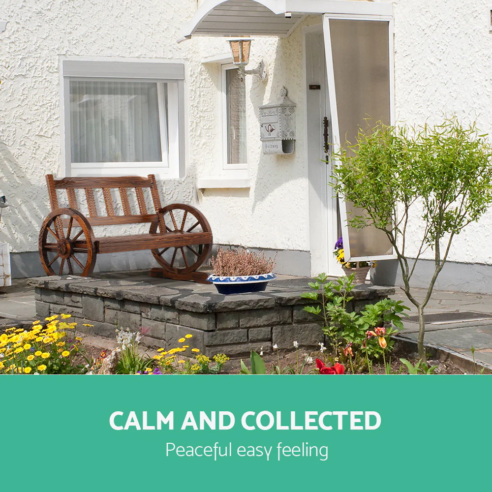 Celestia Wooden Wagon Wheel Chair - Brown - Nurns