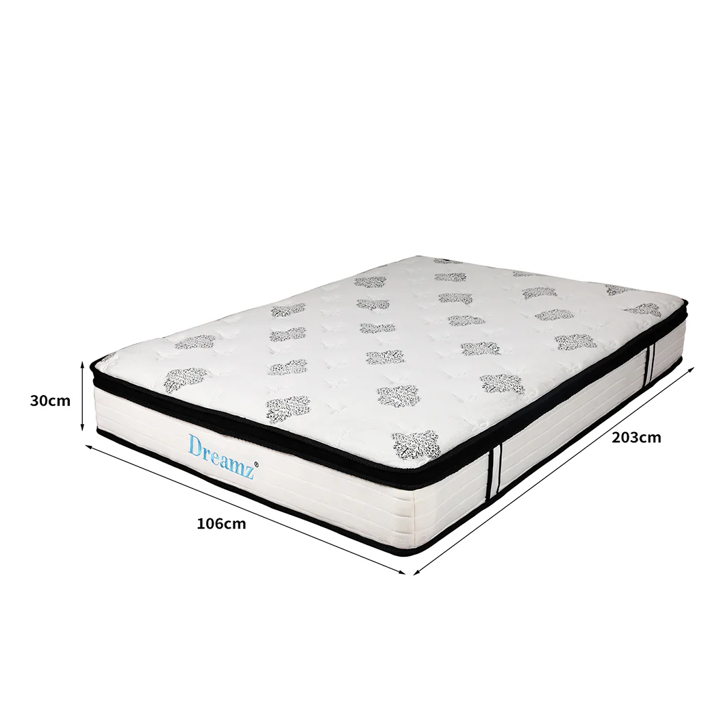 Elisa 30cm Mattress Spring Premium Top Foam Medium Firm - King Single - Nurns