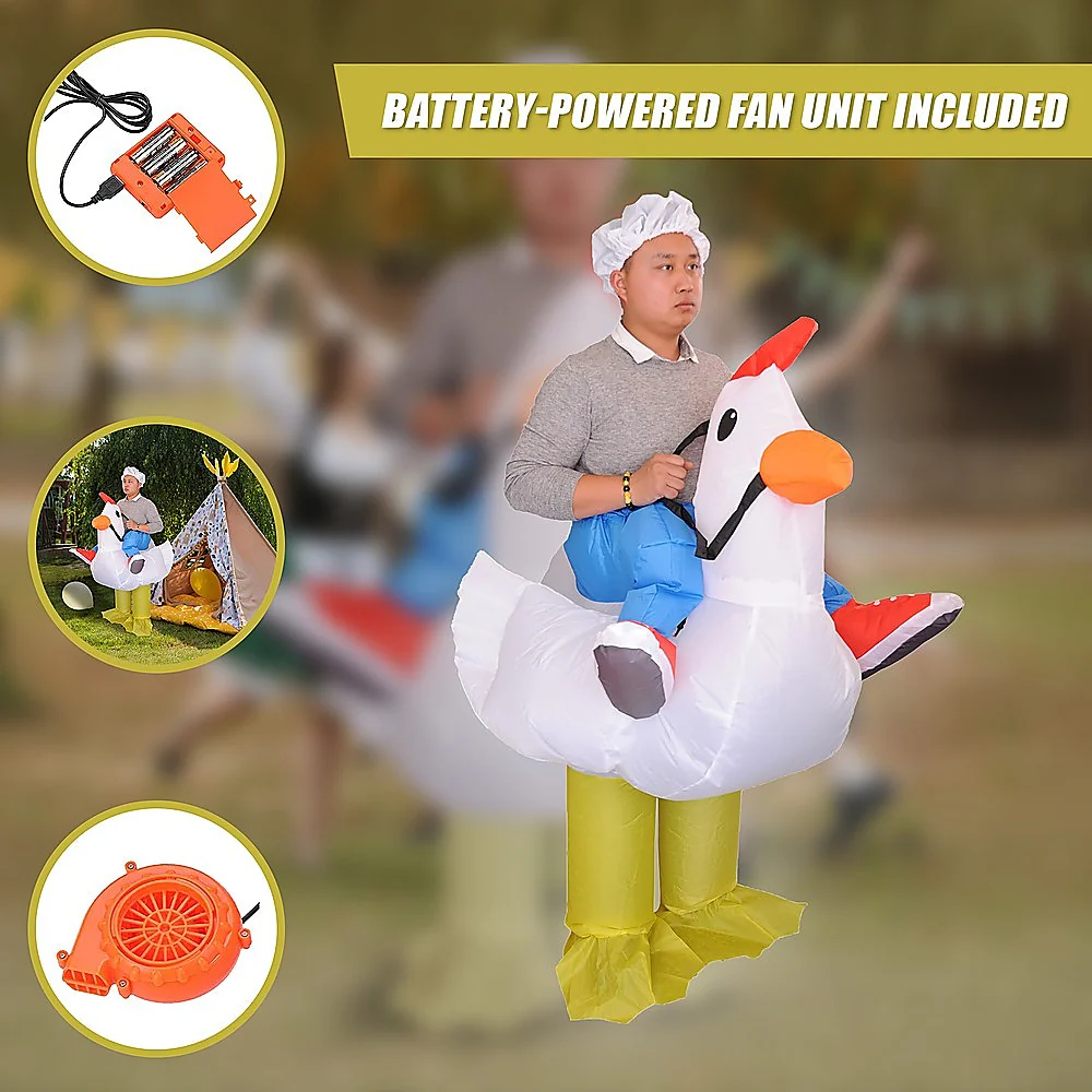 CHICKEN Fancy Dress Inflatable Suit - Fan Operated Costume - Nurns