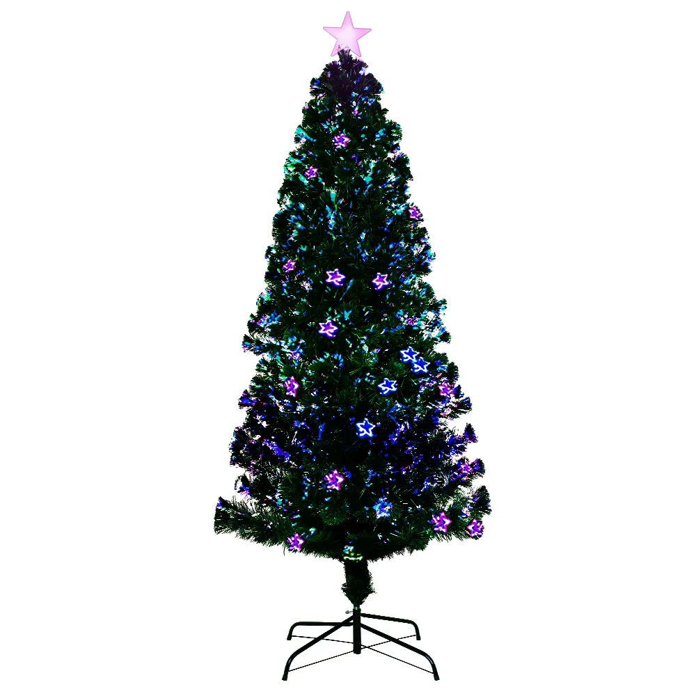 6ft 1.8m 250 Tips Christmas Tree Optic Fibre Xmas tree - Multi Colour - Nurns