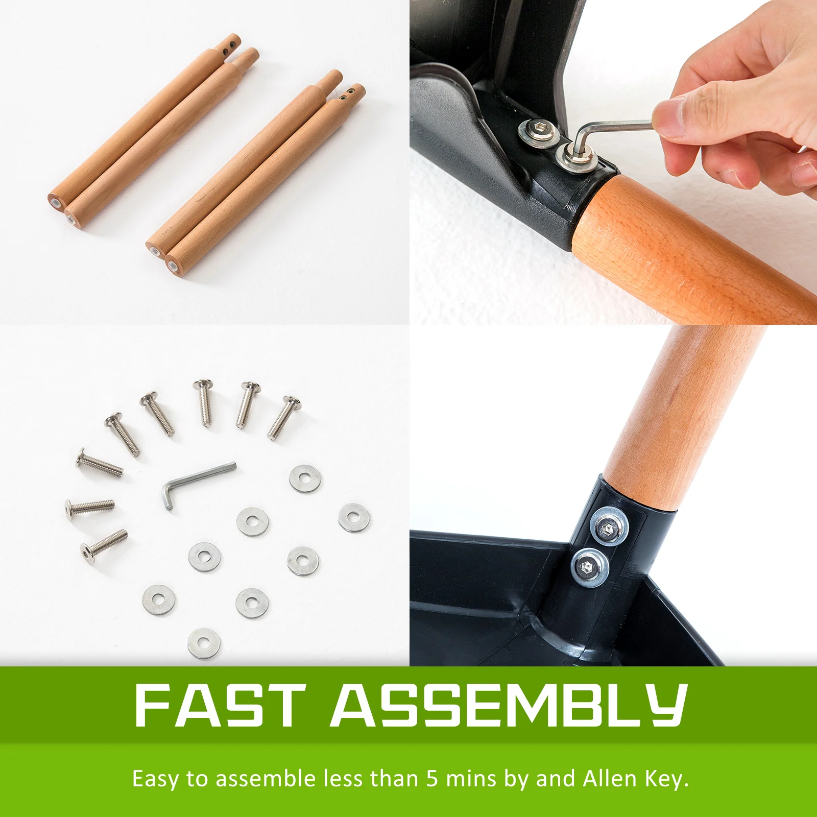 Mabel Set of 2 Retro Belloch Stackable Dining Cafe Chair - Black - Nurns