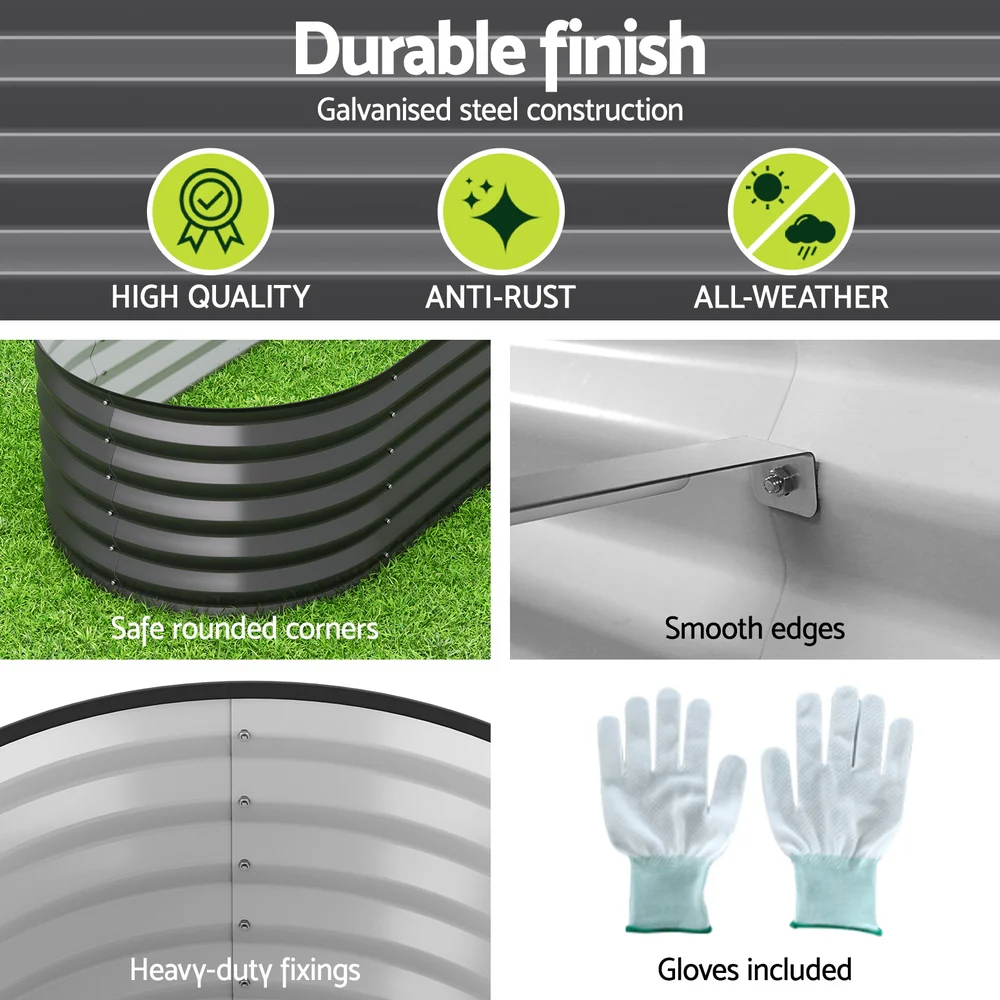 9-In-1 Modular Garden Bed Planter Box 40cm height - Nurns