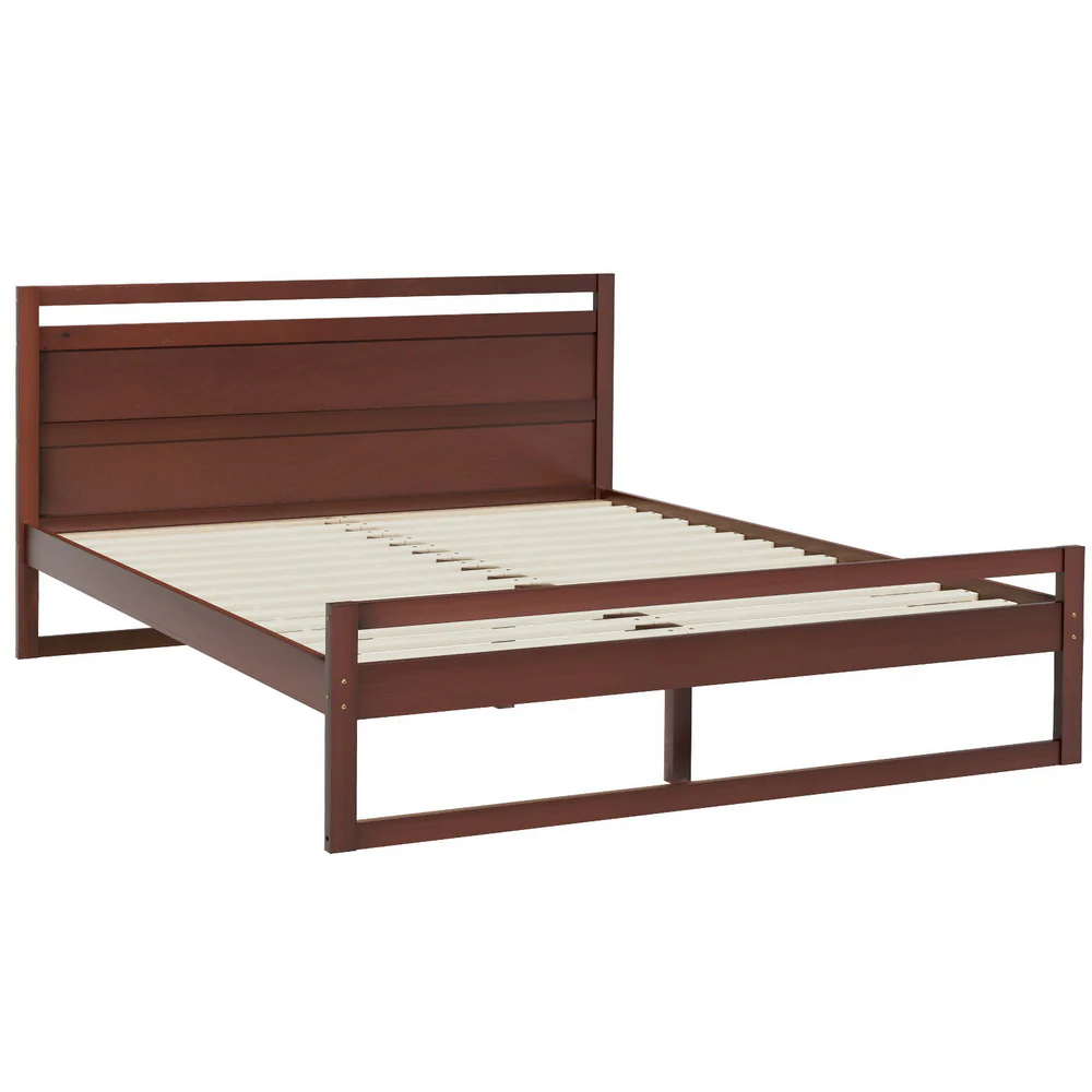 Ellie Bed Frame Wooden - Walnut Queen - Nurns