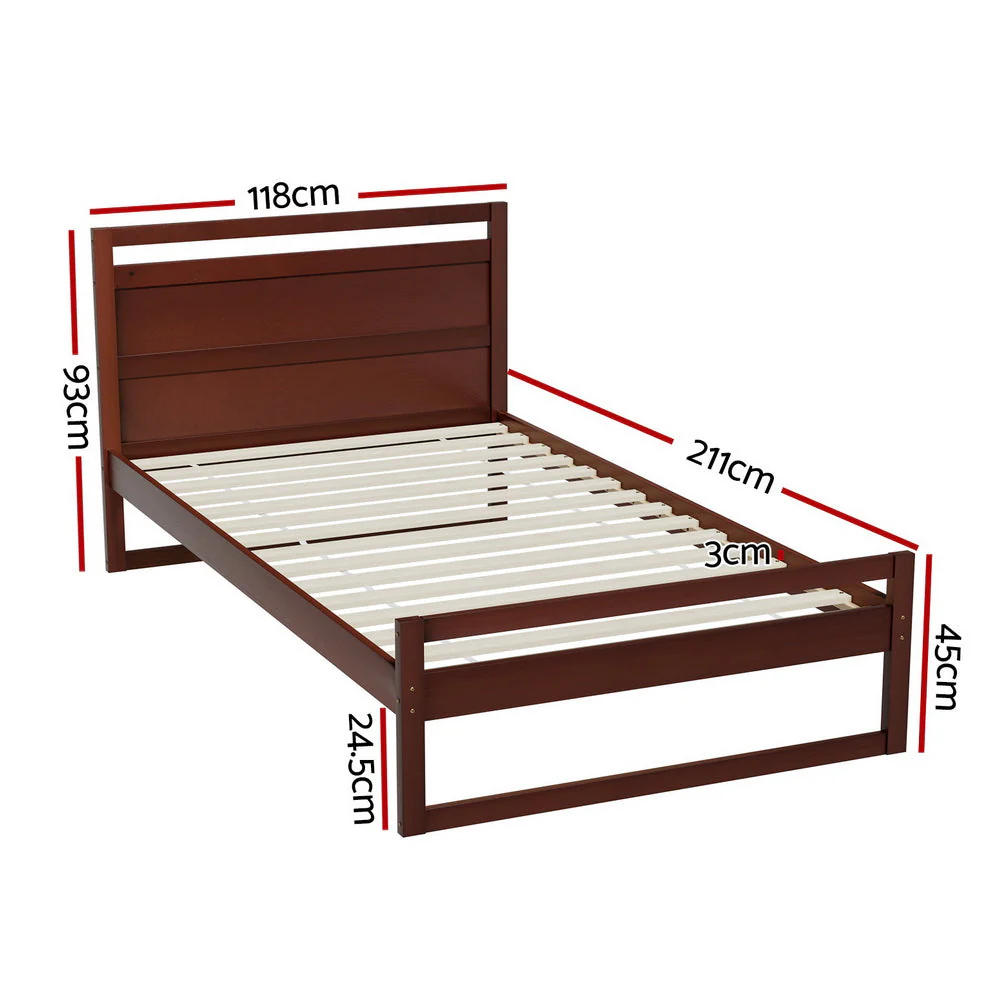 Datolite Bed & Mattress Package with 32cm Mattress - Walnut King Single - Nurns