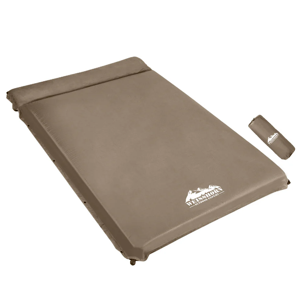 Self-Inflating Mattress 10CM Camping Sleeping Mat Air Double Coffee - Nurns
