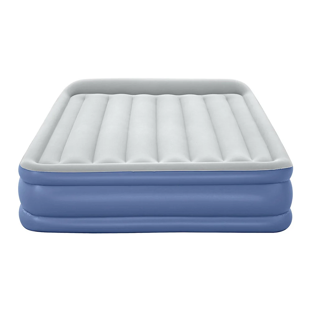 Factory Buys 46cm Air Mattress Inflatable Bed Airbed - Blue Queen - Nurns