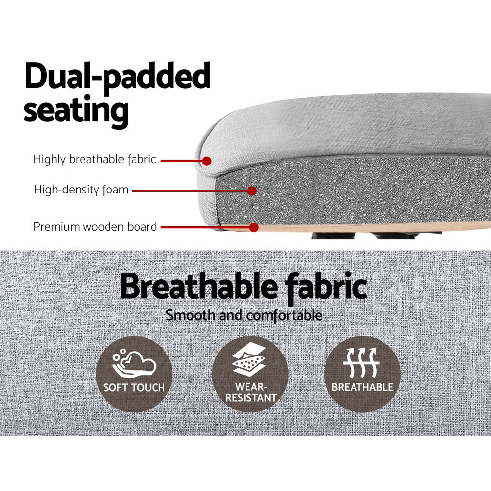 Artiss Fabric Office Chair Computer Chairs Grey - Nurns