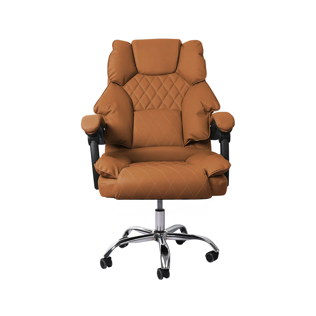 Levede Gaming Chair Office Computer Brown No Footrest - Nurns