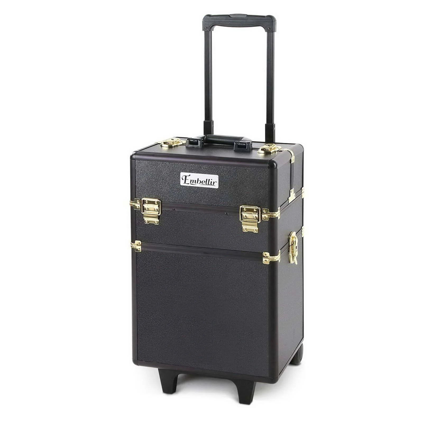 7 in 1 Portable Cosmetic Beauty Makeup Trolley - Black & Gold - Nurns