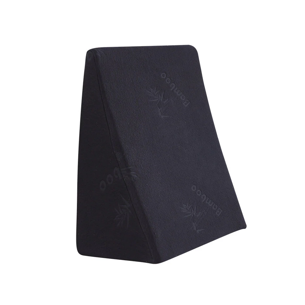 Set of 2 Cool Gel Memory Foam Bed Wedge Pillow Black 25x2 - Nurns