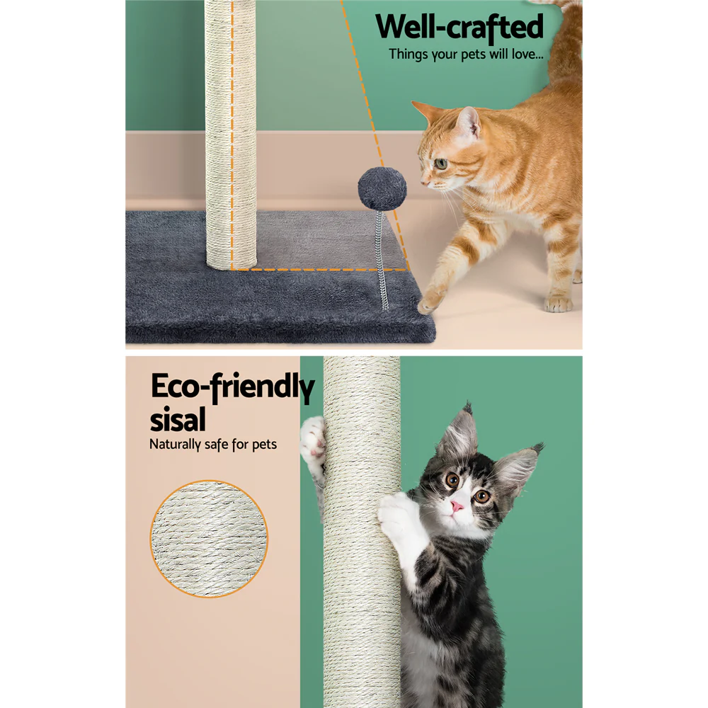 Cat Tree Scratching Post Scratcher Tower Condo House Hanging toys 105cm - Grey - Nurns
