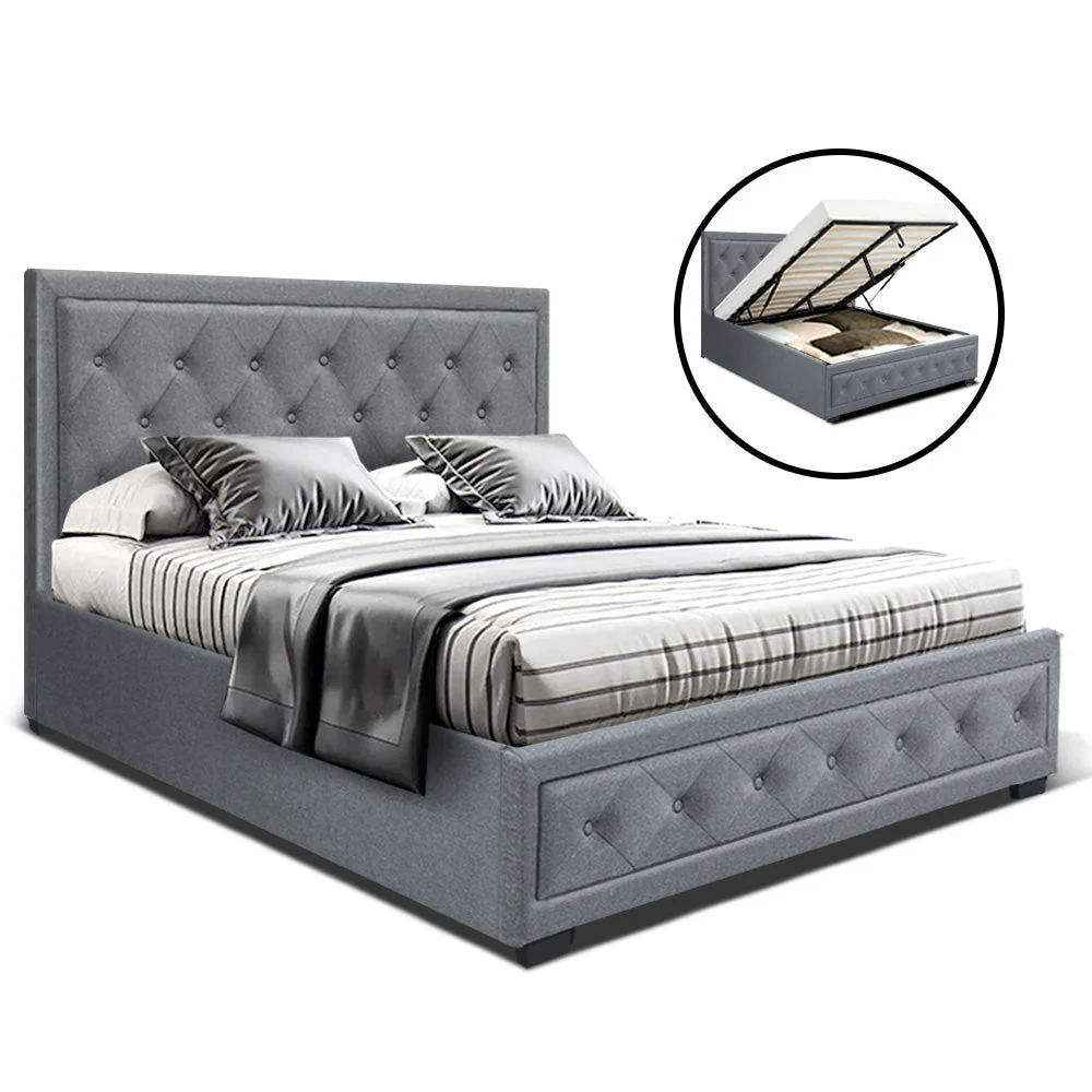 Amethyst Bed & Mattress Package - Grey Double - Nurns