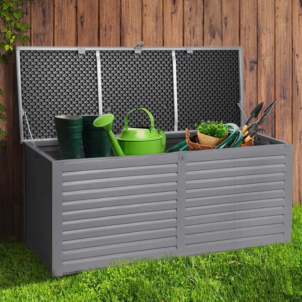 Outdoor Storage Box 490L Bench Seat Indoor Garden Toy Tool Sheds Chest - Nurns
