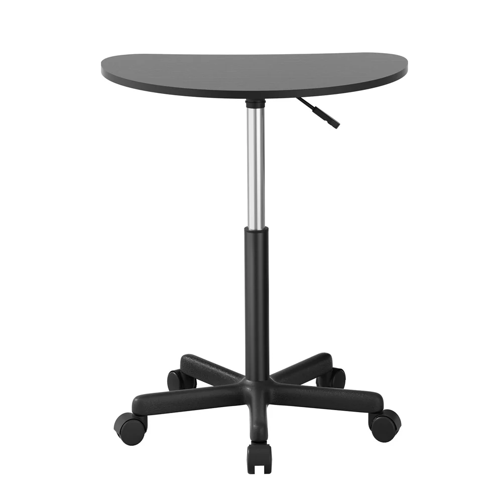 Artiss Laptop Desk Portable Height Adjustable Table Caster Wheels 60cm Black - Nurns