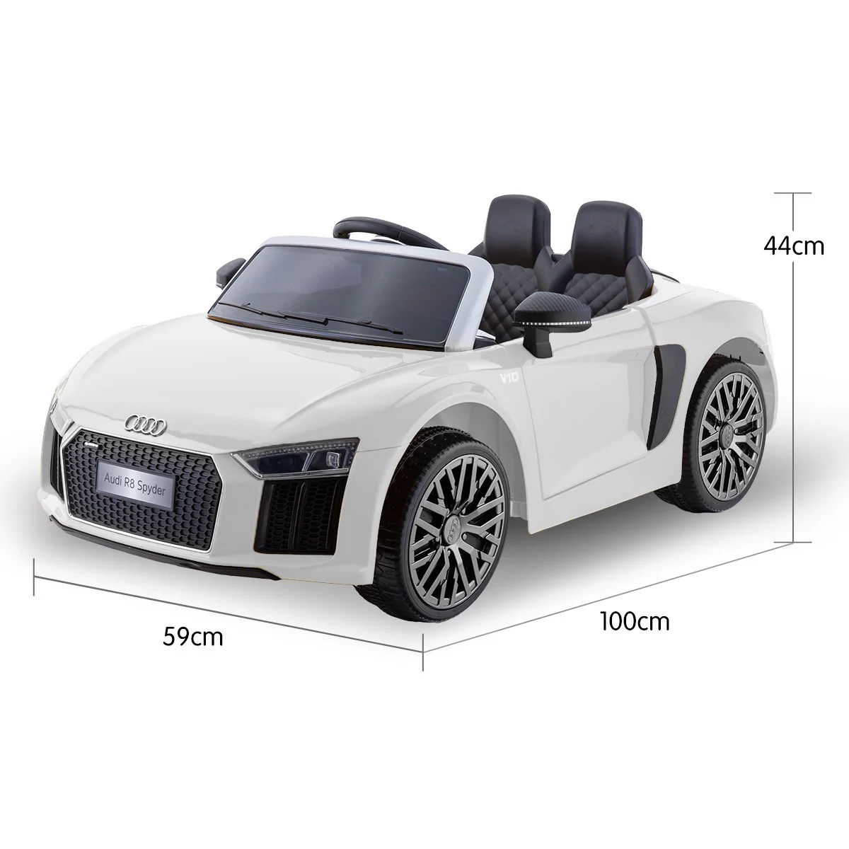 R8 Spyder Audi Licensed Kids Electric Ride On Car Remote Control - White - Nurns