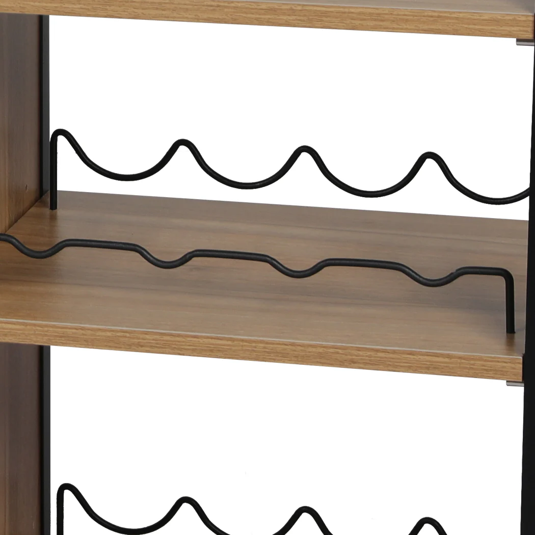 Bar Cabinet Buffet Sideboard - Oak & Black - Nurns