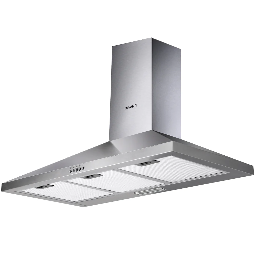 Devanti 900mm Range Hood 90cm Rangehood Stainless Steel - Nurns