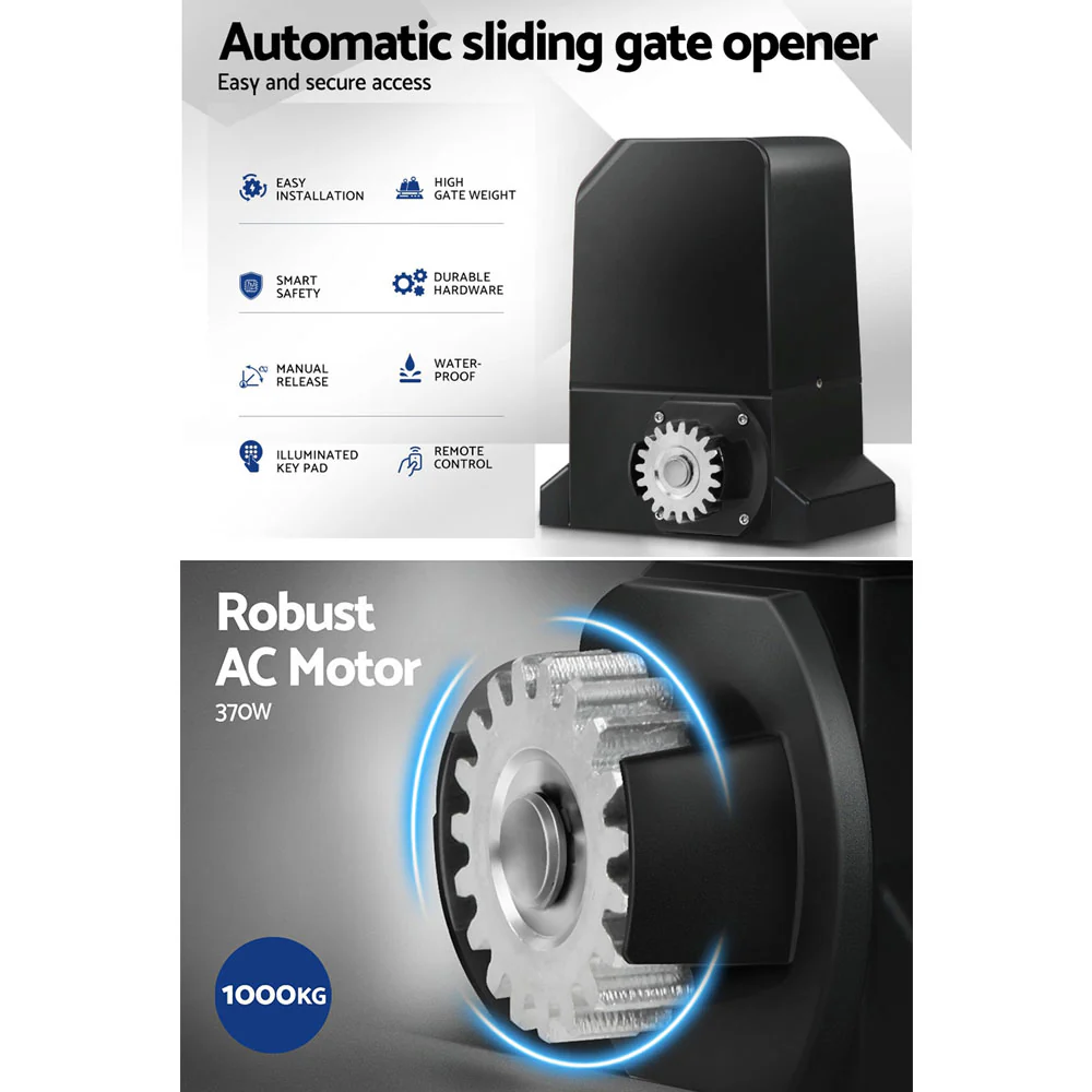 Auto Electric Sliding Gate Opener 1000kg 6m Rails - Nurns