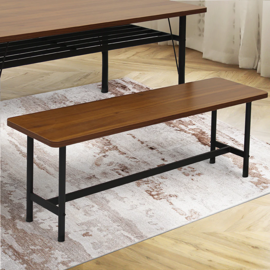 Aileen 140cm Dining Chairs Bench Chair 2-3 Seater - Brown - Nurns