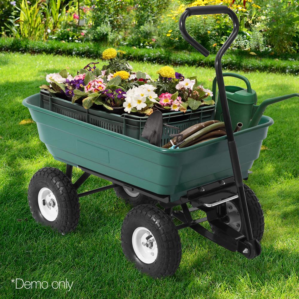 75L Garden Dump Cart - Green - Nurns