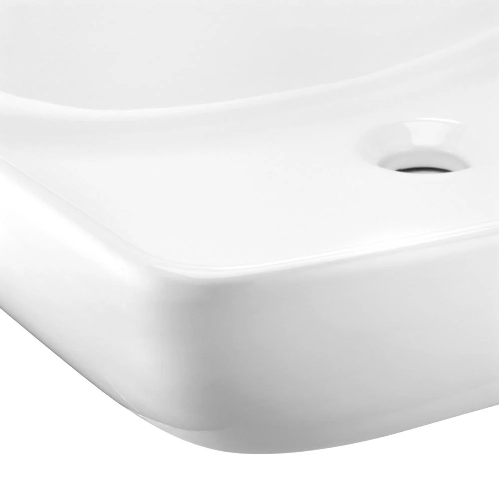 60x38.5x13cm Ceramic Rectangle Sink Bowl - White - Nurns