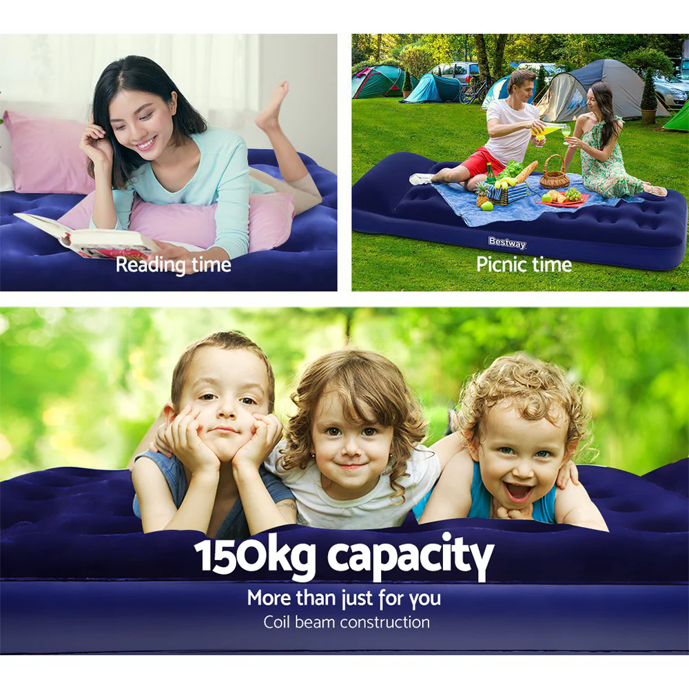 Factory Buys Inflatable Air Mattress - Navy Single - Nurns
