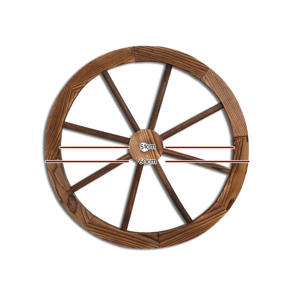 Set of 2 Wooden Wagon Wheel - Nurns