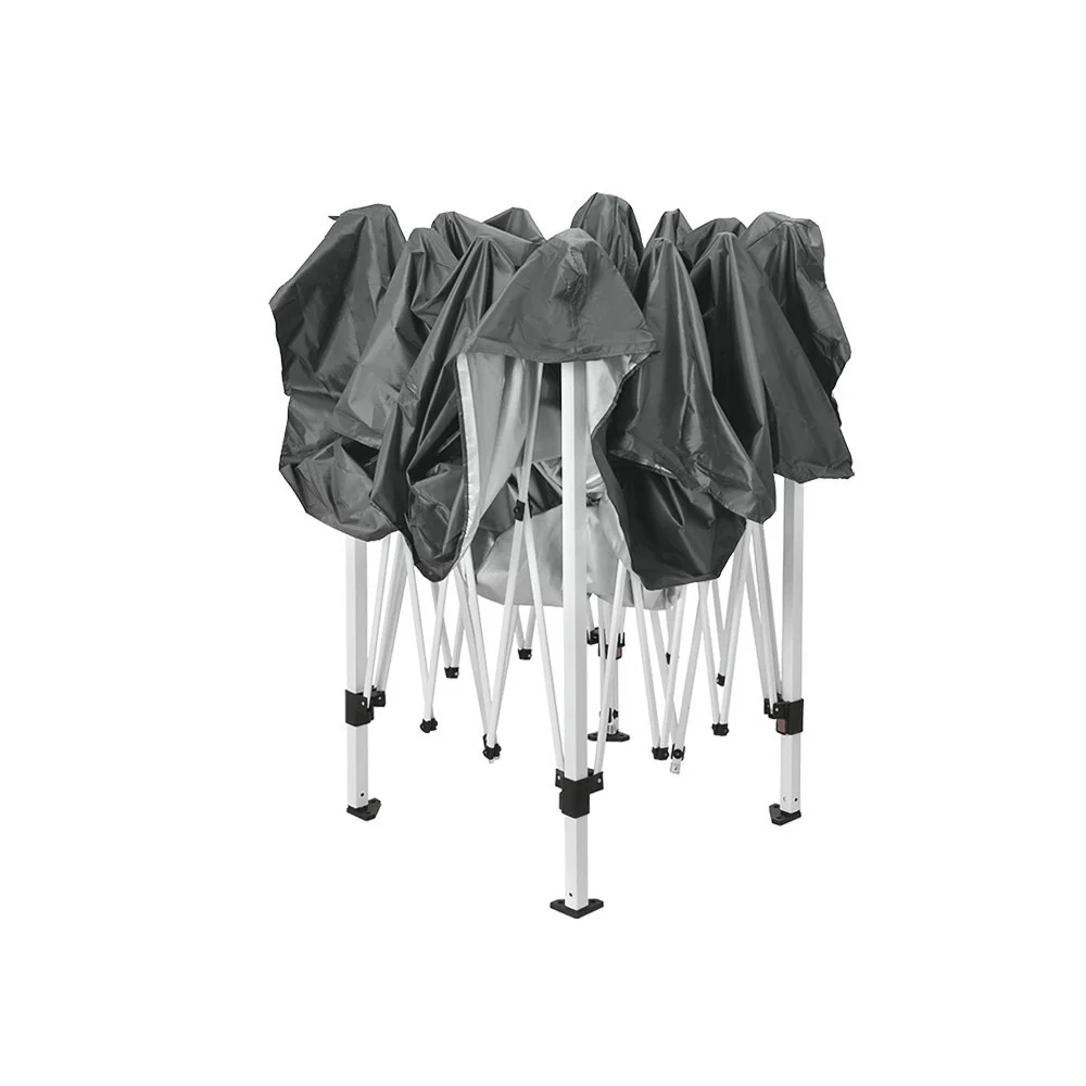 Instahut Gazebo Pop Up Marquee 3x3m Wedding Party Outdoor Camping Tent Canopy Shade Mesh Wall Grey - Nurns