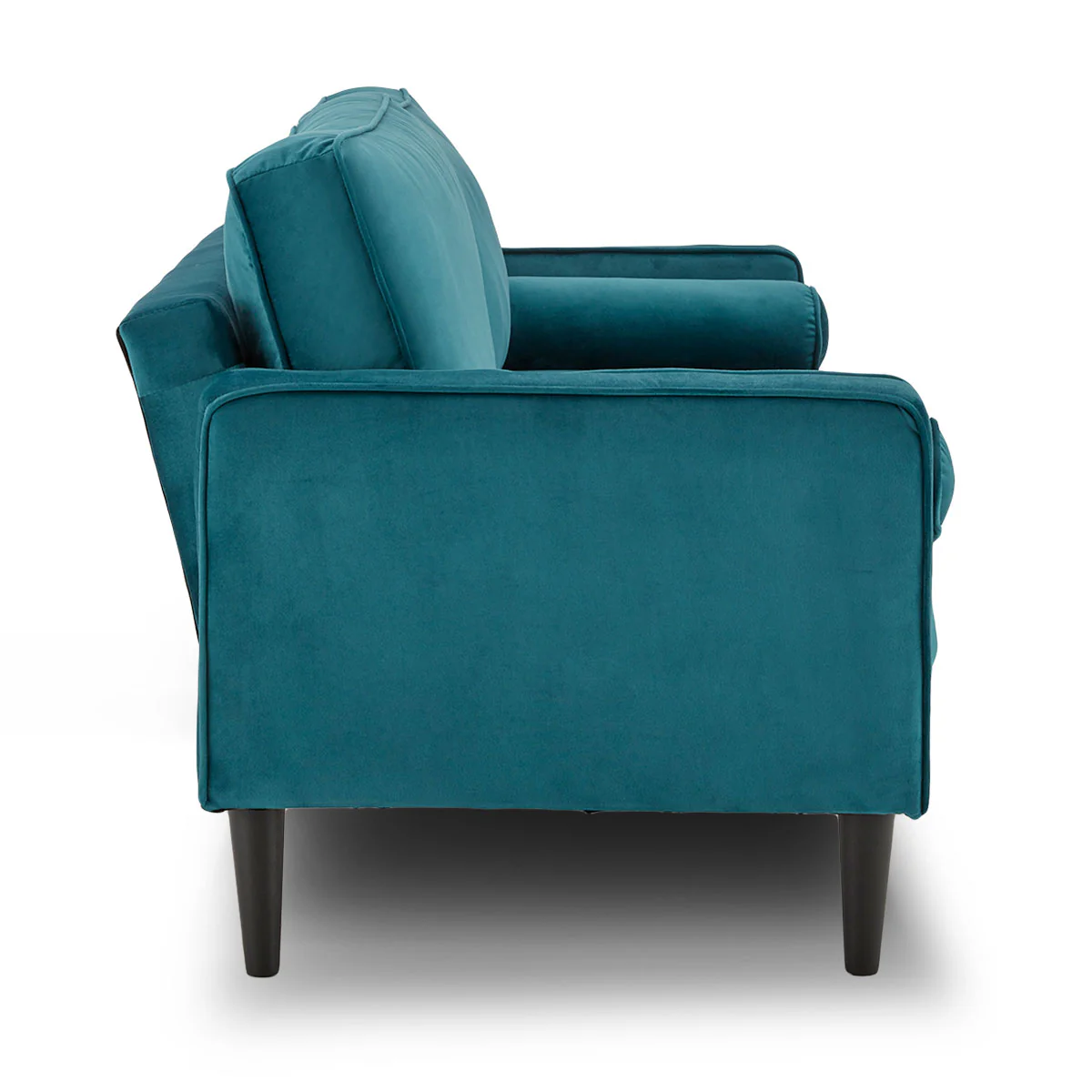 Melody 2-Seater Faux Velvet Suite Sofa Bed Lounge - Blue - Nurns