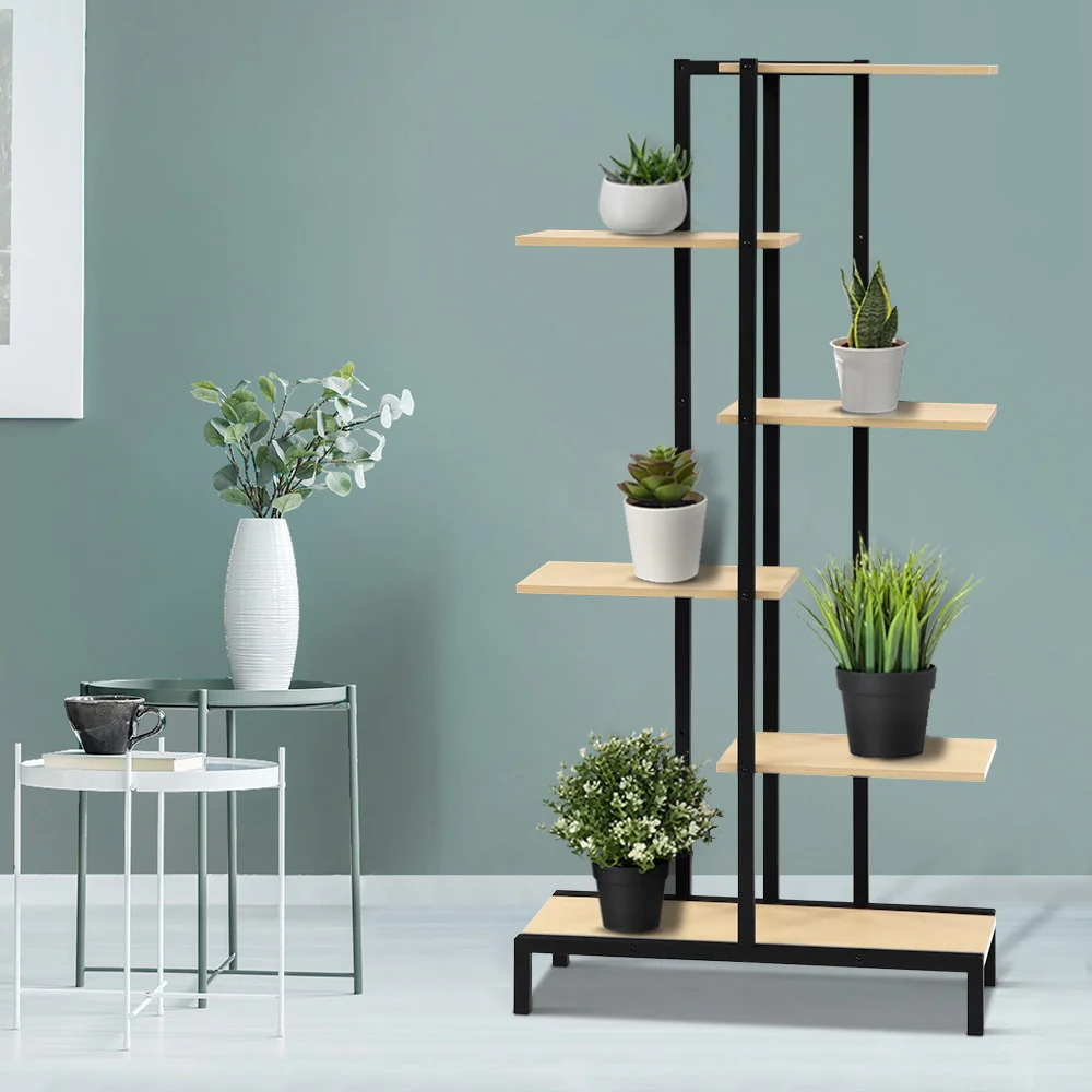 Artiss Plant Stand 6 Tier Metal Zigzag Flower Pot Shelf - Nurns