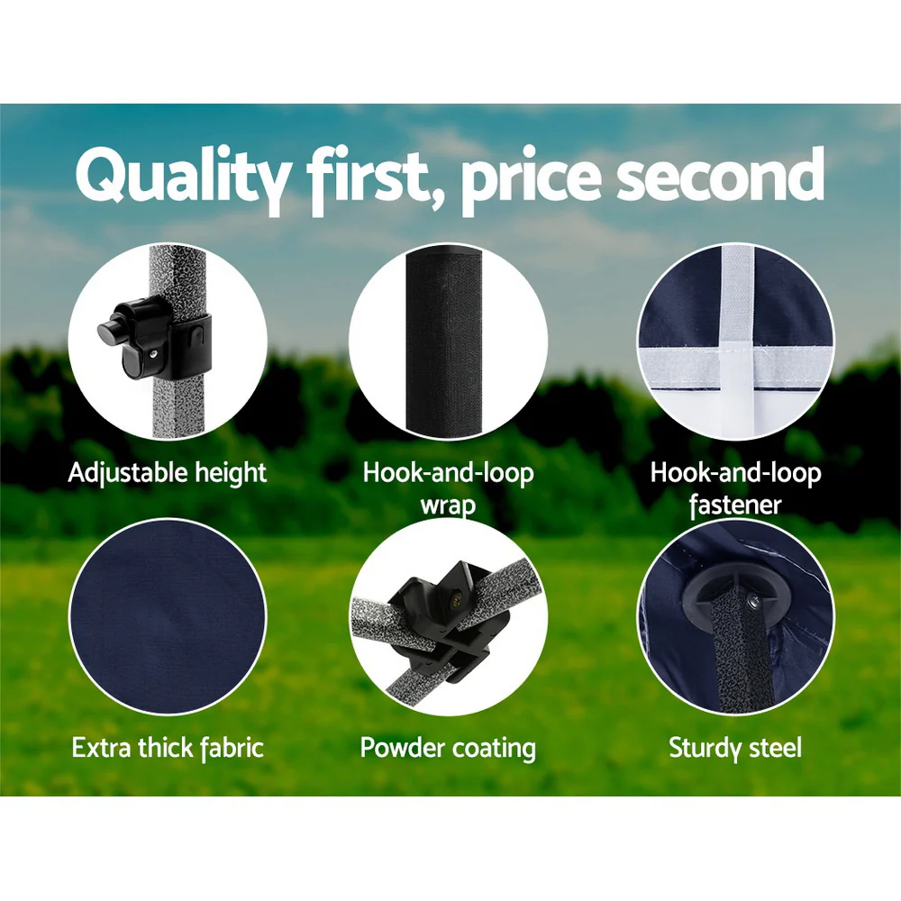 Instahut Gazebo 3x4.5 Pop Up Marquee Folding Tent Wedding Gazebos Camping Outdoor Shade Canopy Navy - Nurns