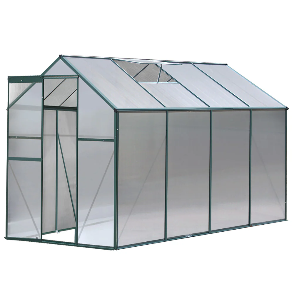 Greenfingers Greenhouse 2.52x1.9x1.83M Aluminium Polycarbonate Green House Garden Shed - Nurns