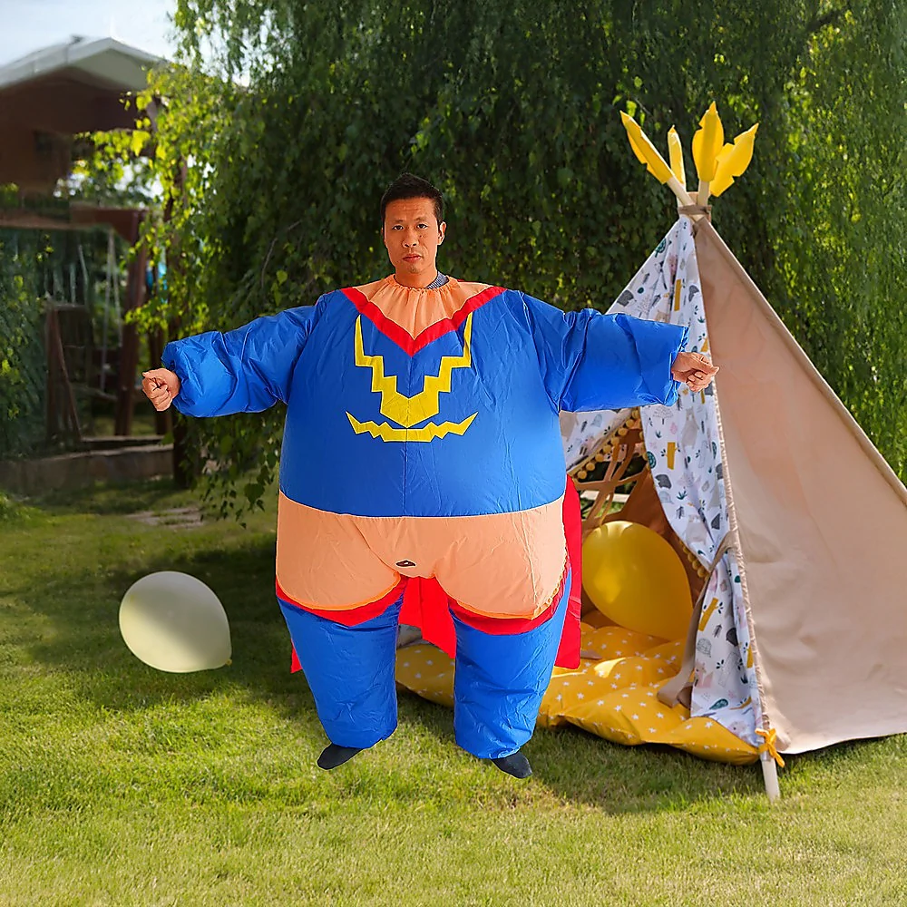Super Hero Fancy Dress Inflatable Suit - Fan Operated Costume - Nurns